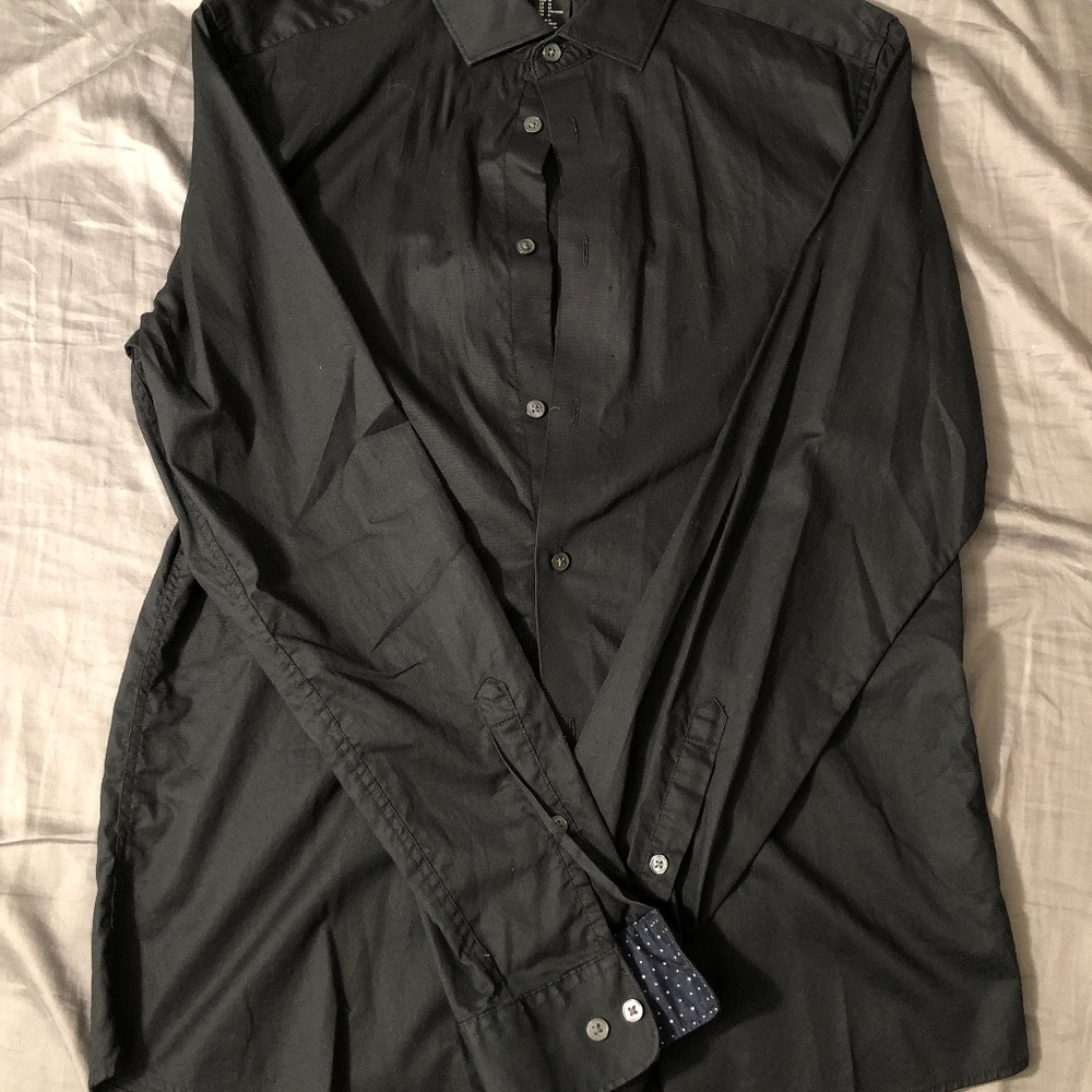 H&M Long sleeve Dress Shirt Black Medium